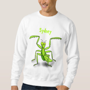 Lönsam illustration av mantis tecknad i grönt lång ärmad tröja