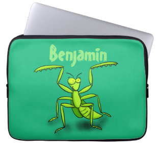 Lönsam illustration av mantis tecknad i grönt laptop fodral