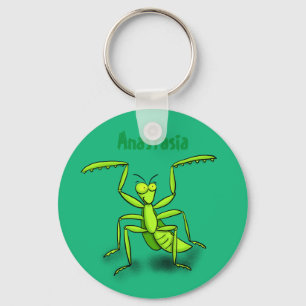 Lönsam illustration av mantis tecknad i grönt nyckelring
