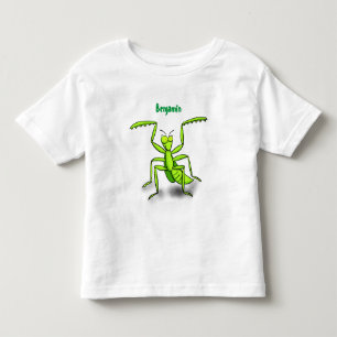 Lönsam illustration av mantis tecknad i grönt t shirt