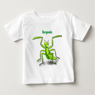 Lönsam illustration av mantis tecknad i grönt t shirt