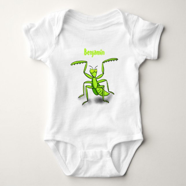 Lönsam illustration av mantis tecknad i grönt t shirt (Framsida)