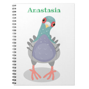 Lönsam illustration av nyfiken duva tecknad anteckningsbok