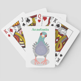 Lönsam illustration av nyfiken duva tecknad casinokort