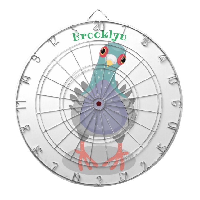 Lönsam illustration av nyfiken duva tecknad darttavla (Framsidan)