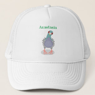 Lönsam illustration av nyfiken duva tecknad keps