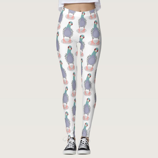 Lönsam illustration av nyfiken duva tecknad leggings (Framsida)