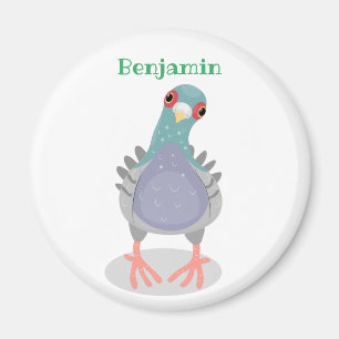 Lönsam illustration av nyfiken duva tecknad magnet