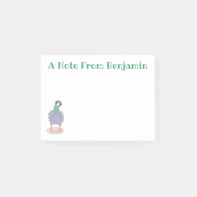 Lönsam illustration av nyfiken duva tecknad post-it block (Framsida)