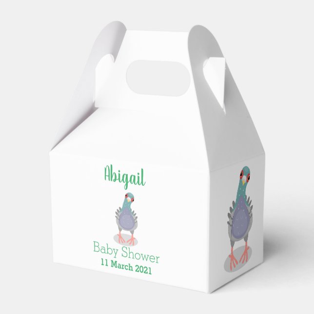 Lönsam illustration av nyfiken duva tecknad presentaskar (Framsidan Sidan)