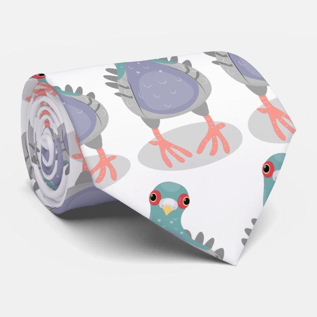 Lönsam illustration av nyfiken duva tecknad slips (Rullad)