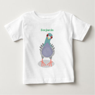 Lönsam illustration av nyfiken duva tecknad t shirt
