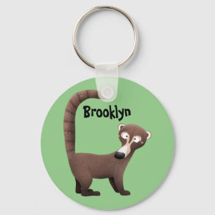 Lönsam illustration av nyfiken tecknad i Coatimund Nyckelring