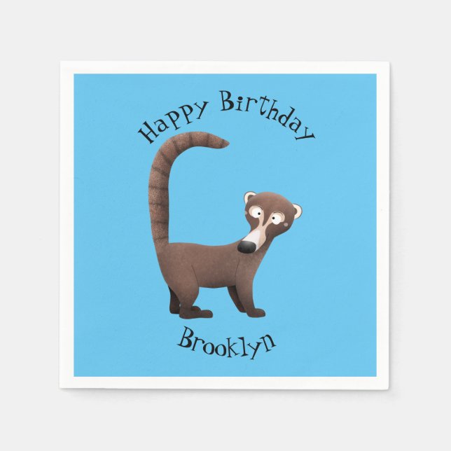 Lönsam illustration av nyfiken tecknad i Coatimund Pappersservett (Framsidan)