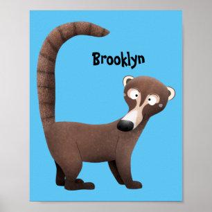 Lönsam illustration av nyfiken tecknad i Coatimund Poster