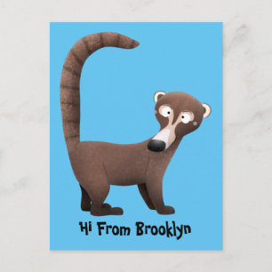 Lönsam illustration av nyfiken tecknad i Coatimund Vykort