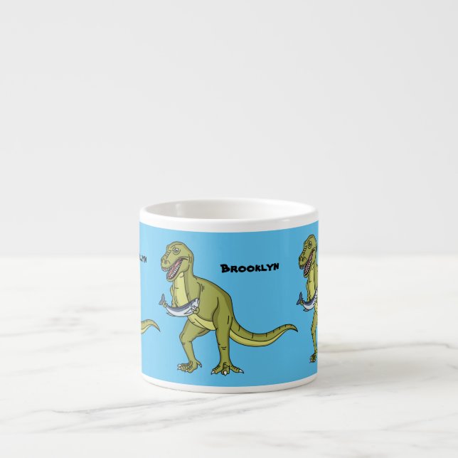 Lönsam illustration av T rex dinosauaur Espressomugg (Framsidan)