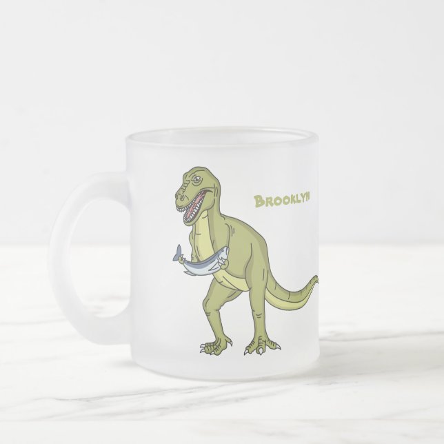 Lönsam illustration av T rex dinosauaur Frostad Glasmugg (Vänster)