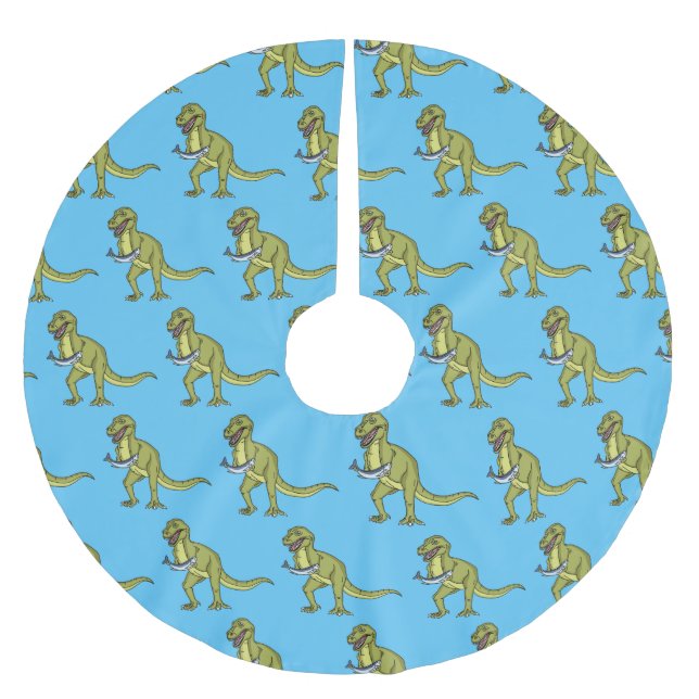 Lönsam illustration av T rex dinosauaur Julgransmatta Borstad Polyester (Framsidan)