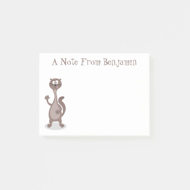 Lönsam illustration av tecknad med hej post-it block (Framsida)