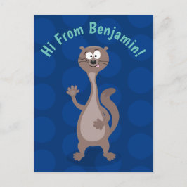 Lönsam illustration av tecknad med hej vykort
