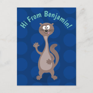 Lönsam illustration av tecknad med hej vykort