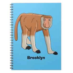 Lönsam illustration av tecknaden av apa med probos anteckningsbok