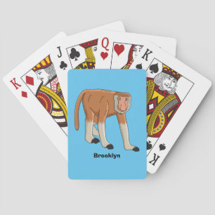 Lönsam illustration av tecknaden av apa med probos casinokort