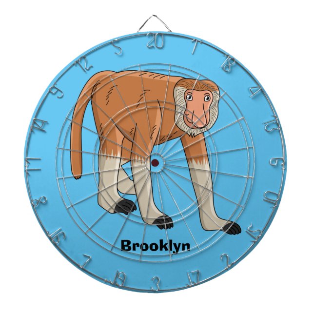 Lönsam illustration av tecknaden av apa med probos darttavla (Framsidan)