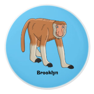 Lönsam illustration av tecknaden av apa med probos knopp