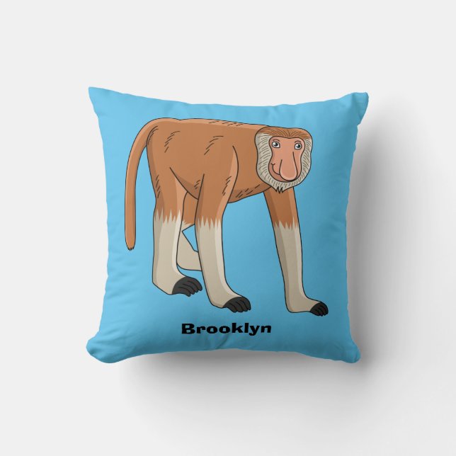 Lönsam illustration av tecknaden av apa med probos kudde (Framsida)