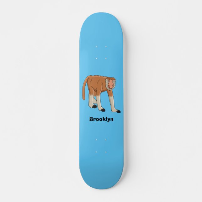 Lönsam illustration av tecknaden av apa med probos mini skateboard bräda 18,5 cm (Framsida)