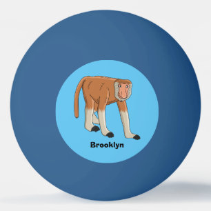Lönsam illustration av tecknaden av apa med probos pingisboll