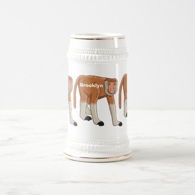 Lönsam illustration av tecknaden av apa med probos sejdel (Center)