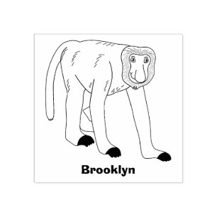 Lönsam illustration av tecknaden av apa med probos stämpel