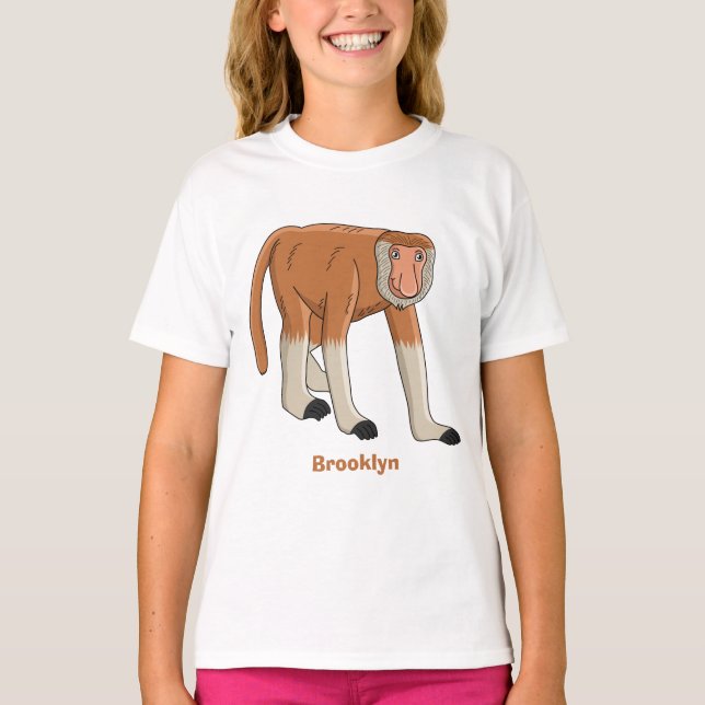 Lönsam illustration av tecknaden av apa med probos t shirt (Framsida)