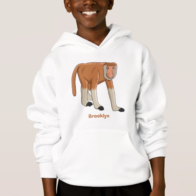 Lönsam illustration av tecknaden av apa med probos t shirt (Framsida)