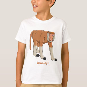 Lönsam illustration av tecknaden av apa med probos t shirt