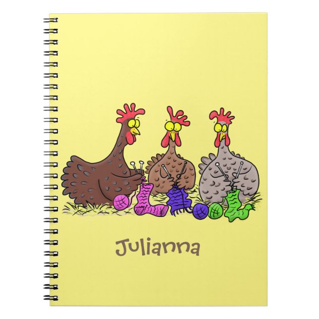 Lönsam illustration av tecknaden av stickade kyckl anteckningsbok (Framsidan)