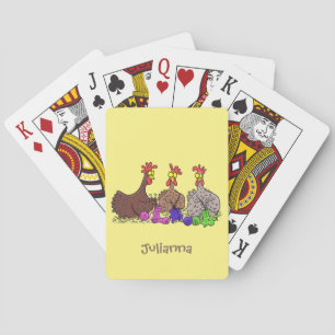Lönsam illustration av tecknaden av stickade kyckl casinokort