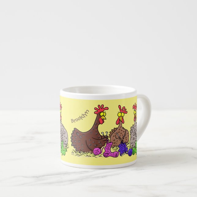 Lönsam illustration av tecknaden av stickade kyckl espressomugg (Framsida höger)
