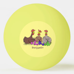 Lönsam illustration av tecknaden av stickade kyckl pingisboll