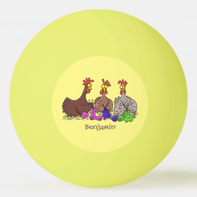 Lönsam illustration av tecknaden av stickade kyckl pingisboll (Framsidan)