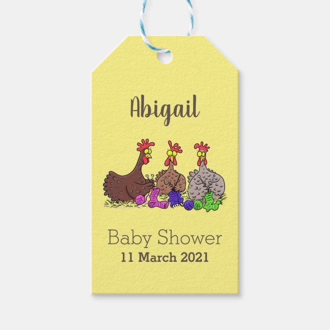 Lönsam illustration av tecknaden av stickade kyckl presentetikett (Framsidan)