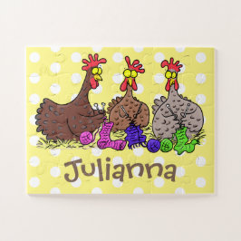 Lönsam illustration av tecknaden av stickade kyckl pussel