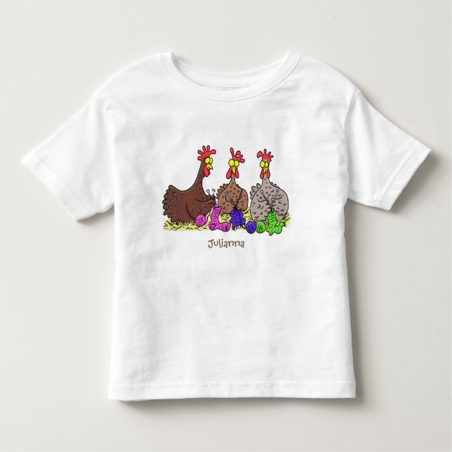 Lönsam illustration av tecknaden av stickade kyckl t shirt (Framsida)