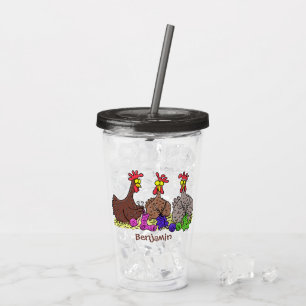 Lönsam illustration av tecknaden av stickade kyckl take away mugg