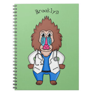 Lönsam illustration av tecknaden doktor i mandrill anteckningsbok
