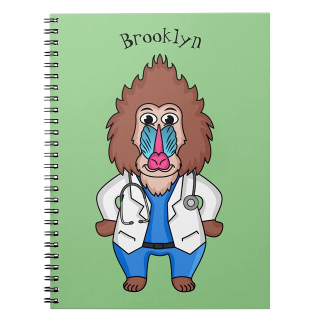 Lönsam illustration av tecknaden doktor i mandrill anteckningsbok (Framsidan)