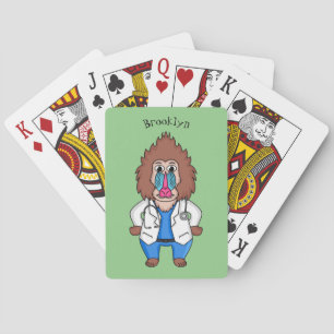 Lönsam illustration av tecknaden doktor i mandrill casinokort